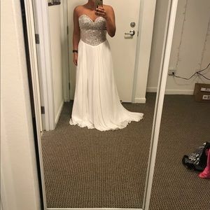 TERANI white crystal dress- size 6/8
